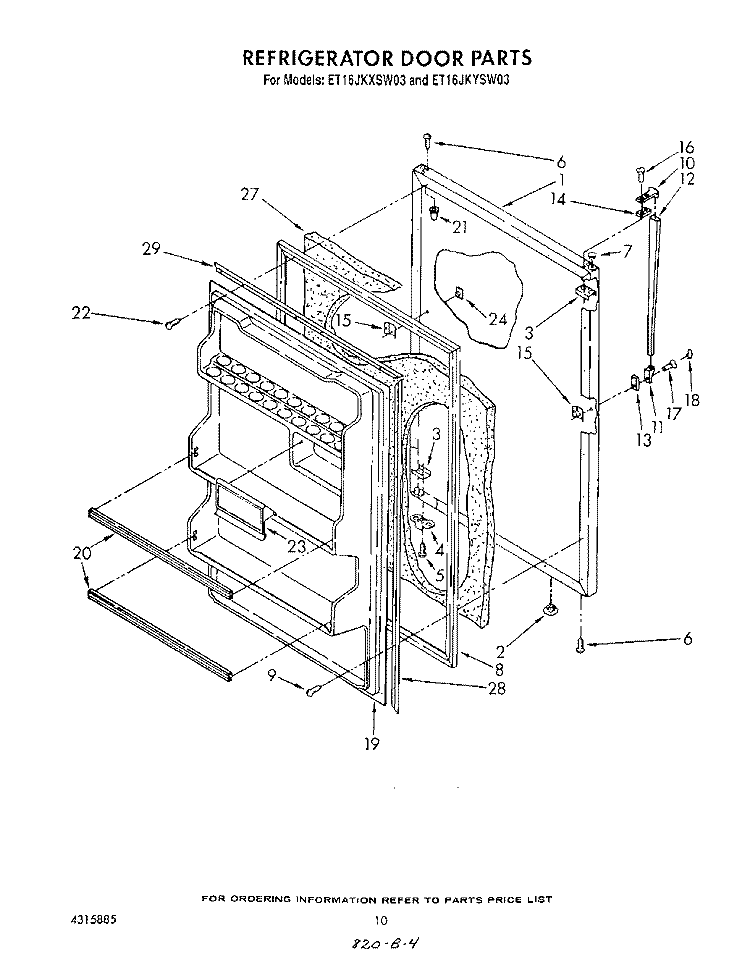 REFRIGERATOR DOOR, LIT/OPTIONAL Diagram and Parts List for ET16JKYSM03  Whirlpool Refrigerator