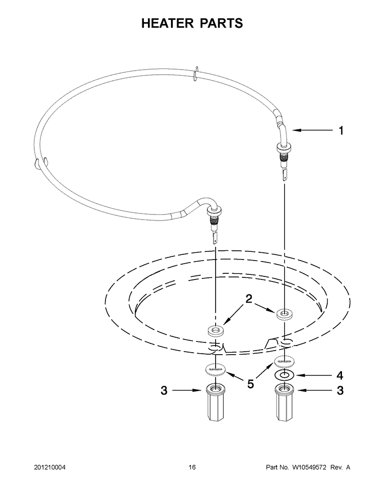 HEATER PARTS Diagram and Parts List for KUDS30FBSS1  KitchenAid Dishwasher