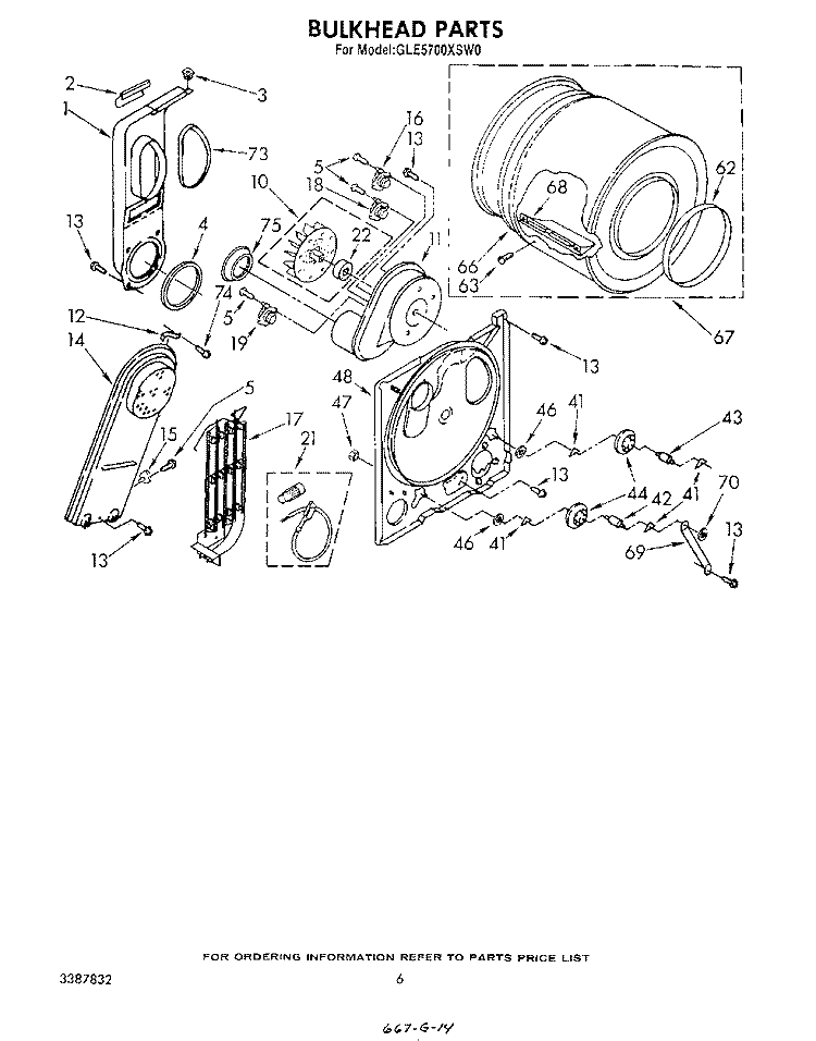 SECTION Diagram and Parts List for GLE5700XSW0  Whirlpool Dryer