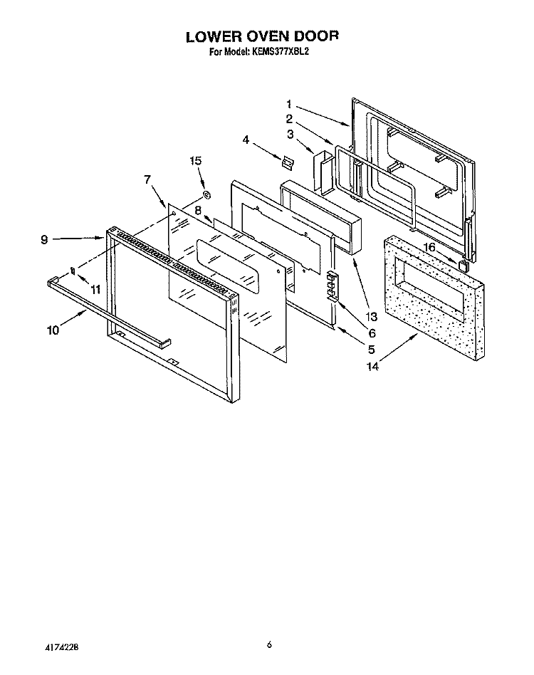 LOWER OVEN Diagram and Parts List for KEMS377XBL2  KitchenAid Microwave Oven Combo
