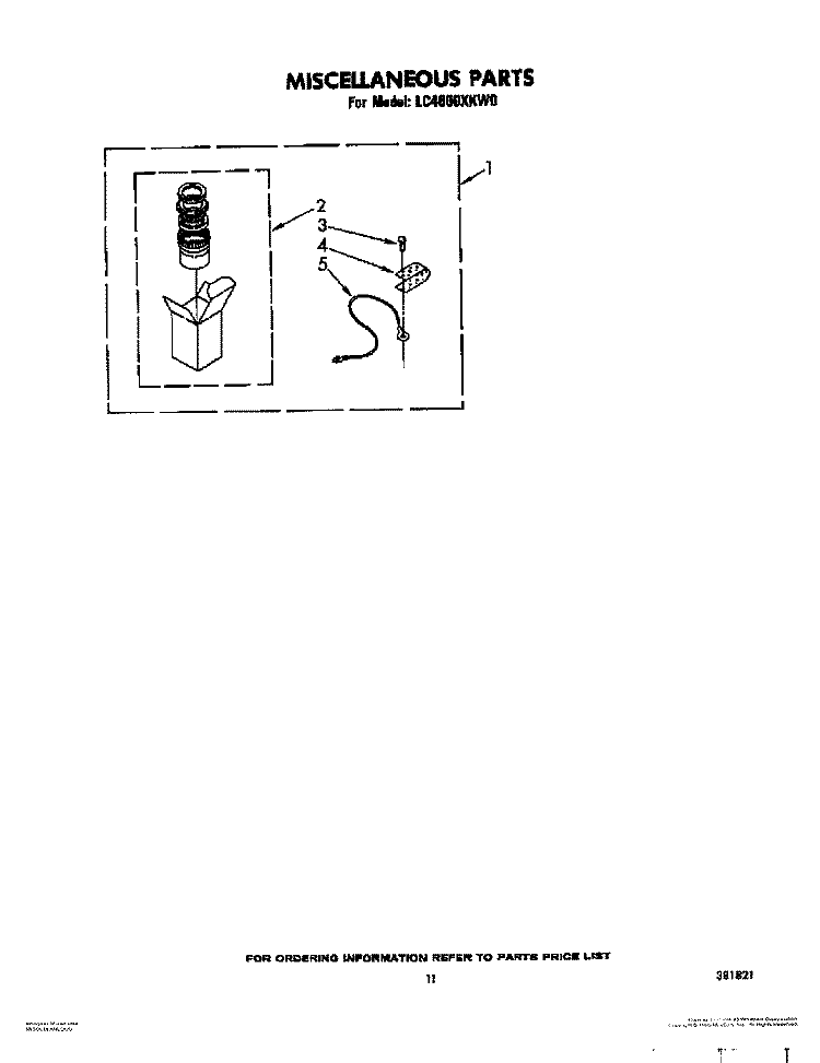 MISCELLANEOUS, LIT/OPTIONAL Diagram and Parts List for LC4600XKW0  Whirlpool Washer