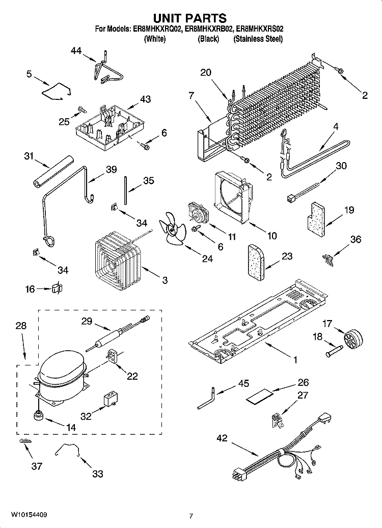 UNIT PARTS Diagram and Parts List for ER8MHKXRS02  Whirlpool Refrigerator