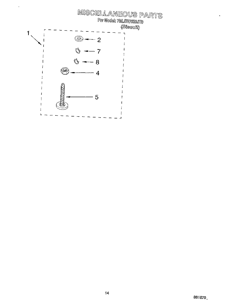 MISCELLANEOUS, OPTIONAL Diagram and Parts List for 7MLSR7533JT0  Whirlpool Washer