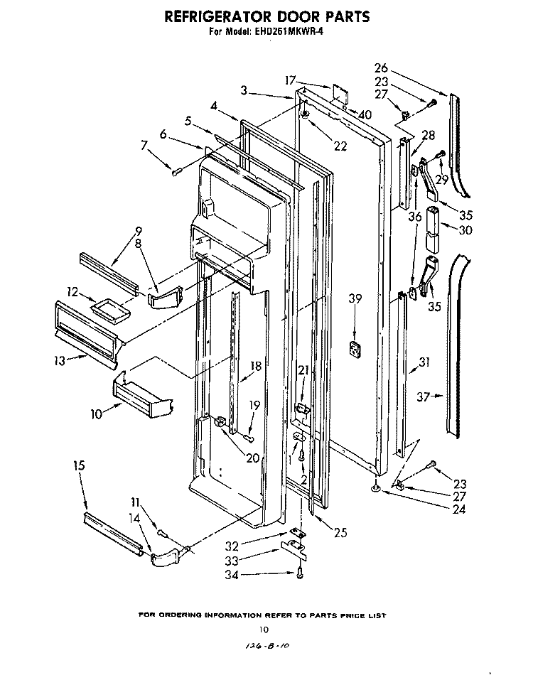 REFRIGERATOR DOOR Diagram and Parts List for EHD261MKWR4  Whirlpool Refrigerator