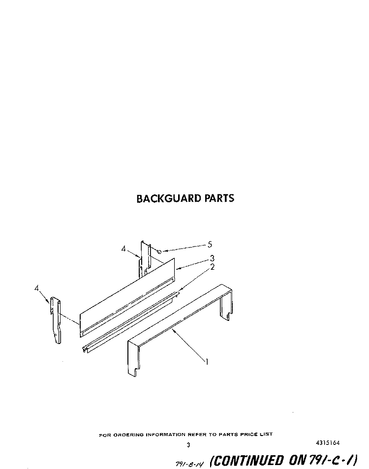 BACK GUARD Diagram and Parts List for SF302ESRW2  Whirlpool Range
