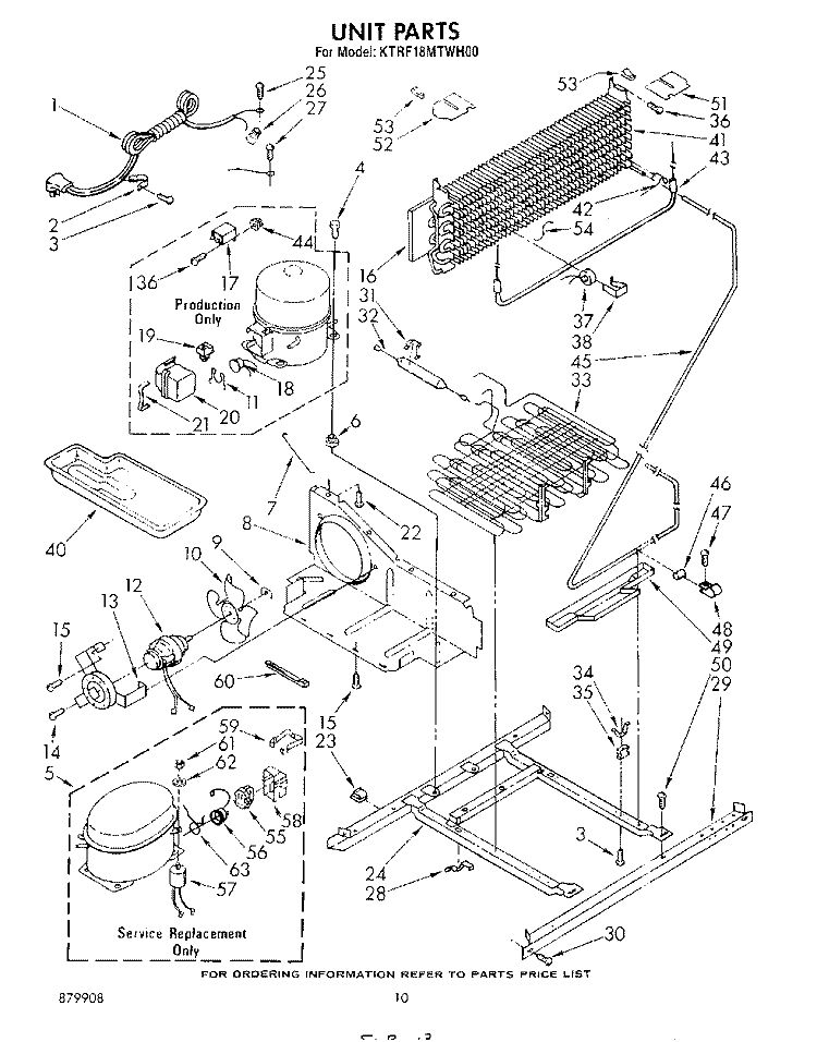 UNIT Diagram and Parts List for KTRF18MTPL00  Whirlpool Refrigerator