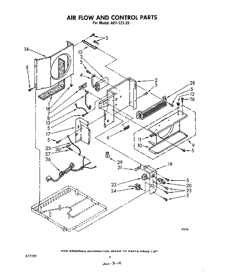 SECTION Diagram and Parts List for AHF12120  Whirlpool Air Conditioner