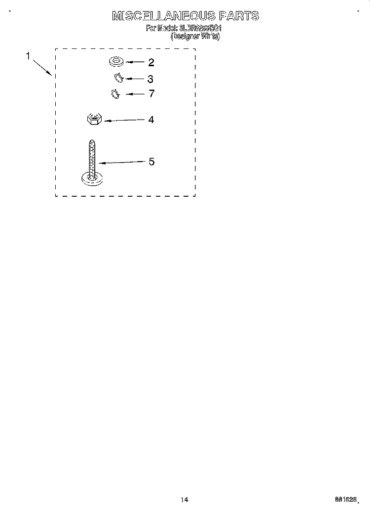 MISCELLANEOUS, LIT/OPTIONAL Diagram and Parts List for 3LBR8255EQ1  Whirlpool Washer