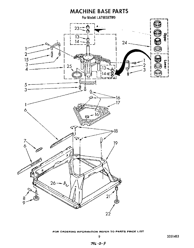 MACHINE BASE Diagram and Parts List for LA7900XTG0  Whirlpool Washer