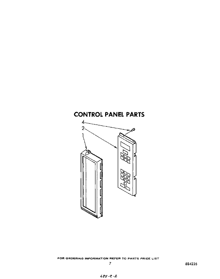CONTROL PANEL Diagram and Parts List for MW8600XS0  Whirlpool Microwave