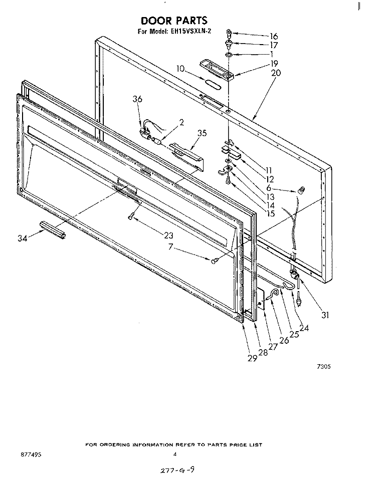 SECTION Diagram and Parts List for EH15VSXLN2  Whirlpool Freezer
