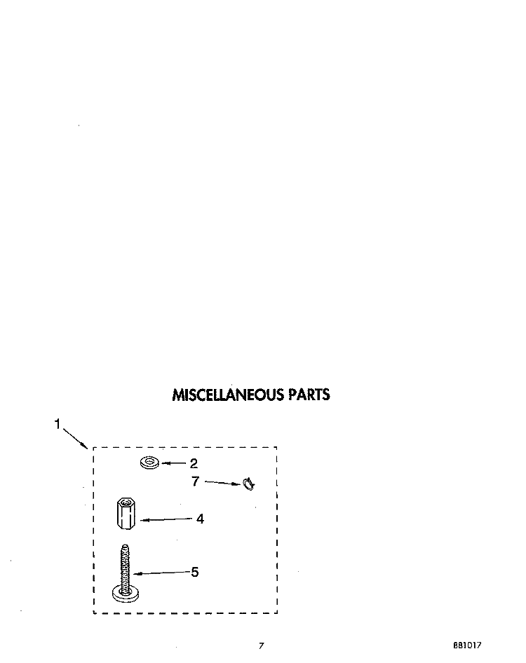 MISCELLANEOUS Diagram and Parts List for LBR6233AW0  Whirlpool Washer