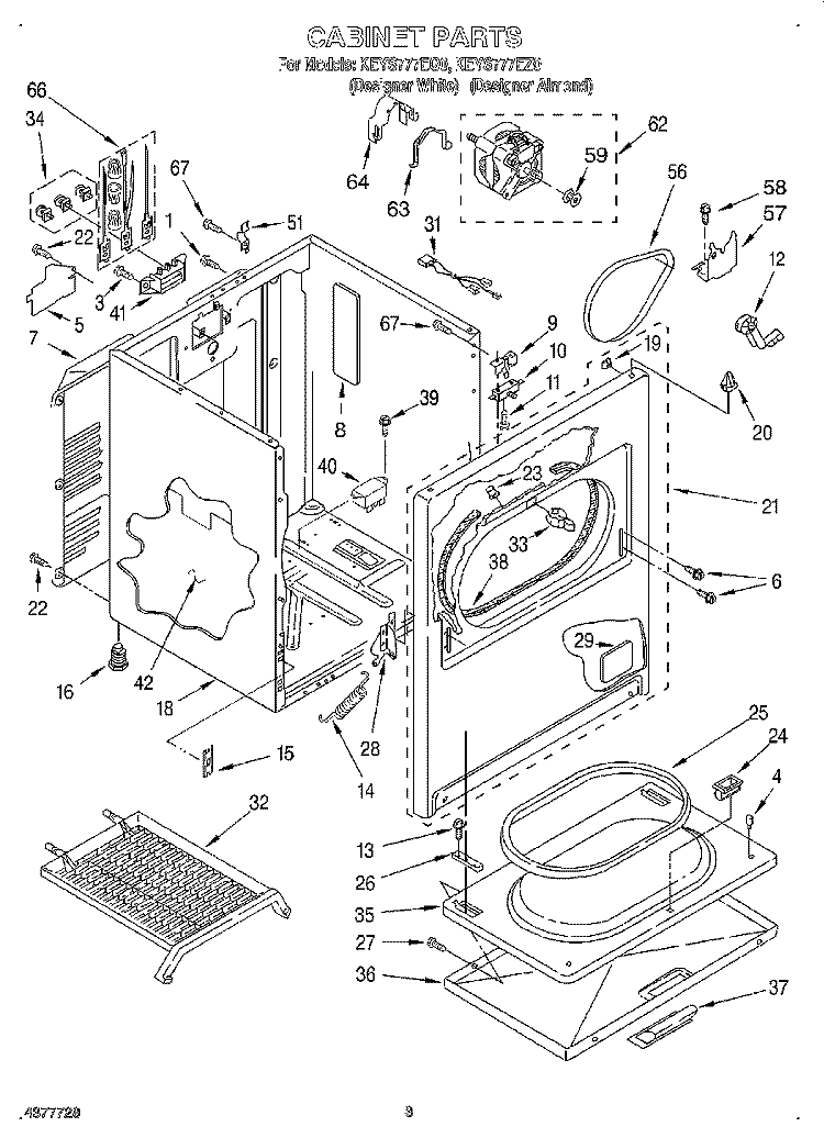 SECTION Diagram and Parts List for KEYS777EQ0  KitchenAid Dryer
