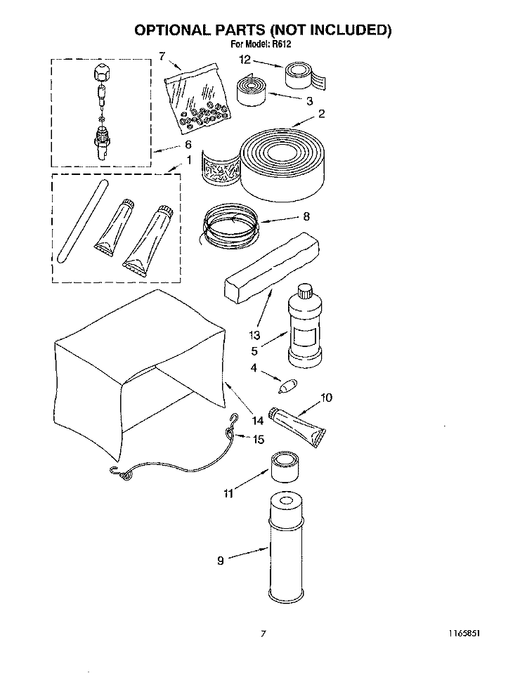 OPTIONAL Diagram and Parts List for R612  Whirlpool Air Conditioner
