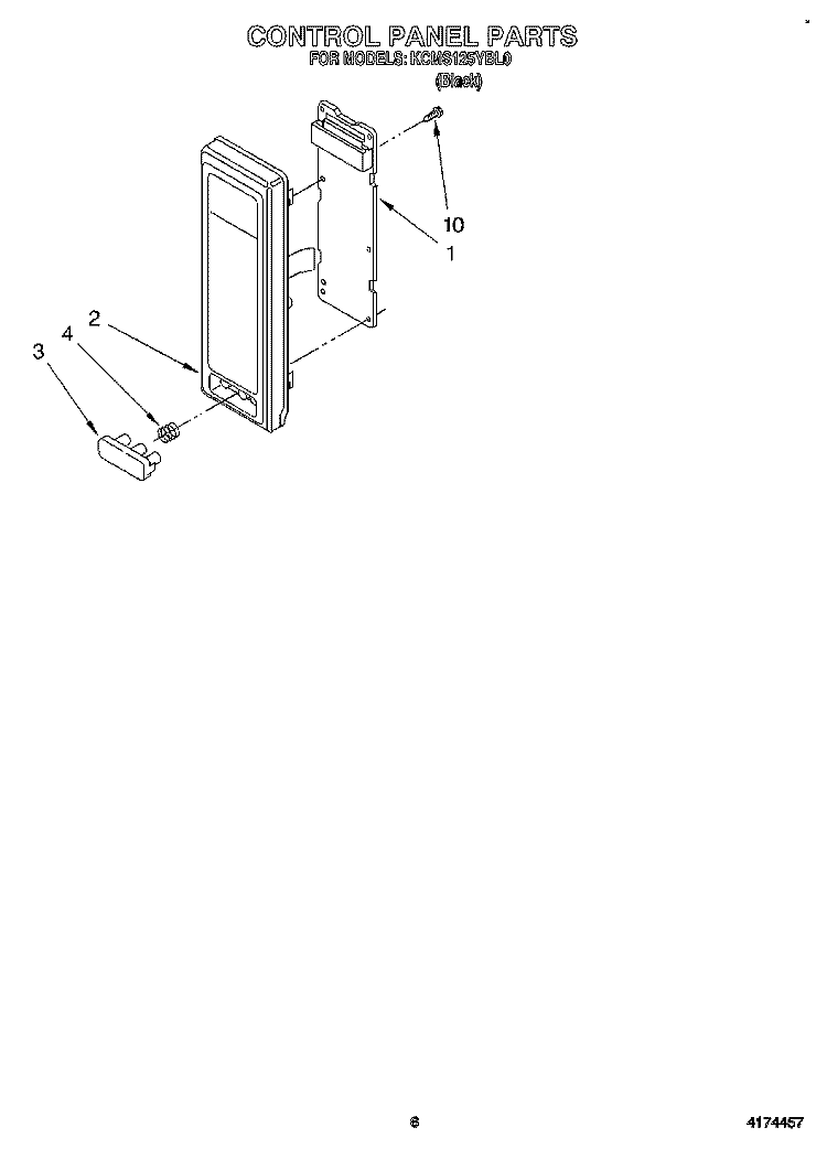 CONTROL PANEL, LIT/OPTIONAL Diagram and Parts List for KCMS125YBL0  KitchenAid Microwave