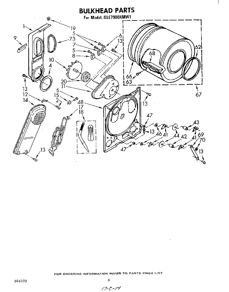 SECTION Diagram and Parts List for GLE7900XMW1  Whirlpool Dryer