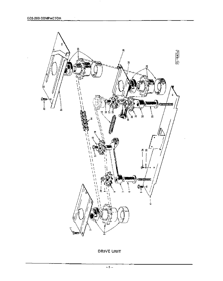 DRIVE Diagram and Parts List for KCS200  KitchenAid Trash Compactor
