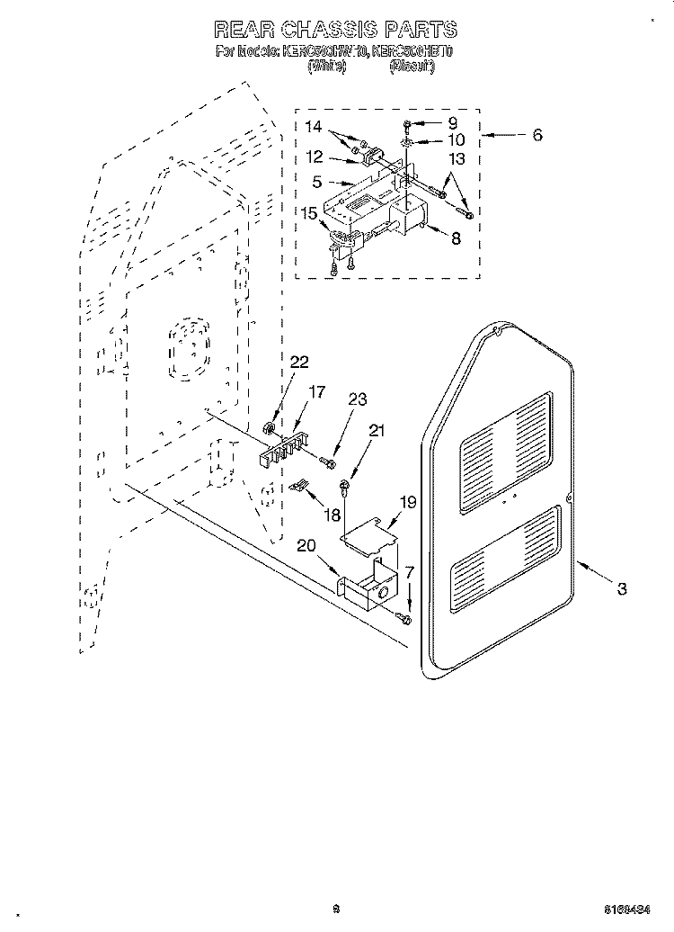 REAR CHASSIS, OPTIONAL Diagram and Parts List for KERC500HBT0  KitchenAid Range