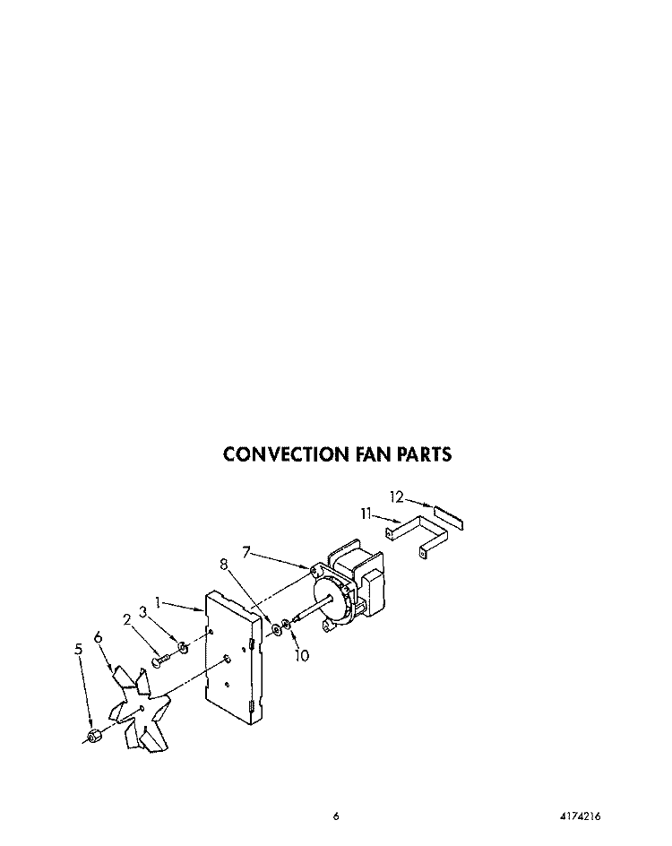 CONVECTION FAN Diagram and Parts List for KEBS207YWH0  KitchenAid Wall Oven