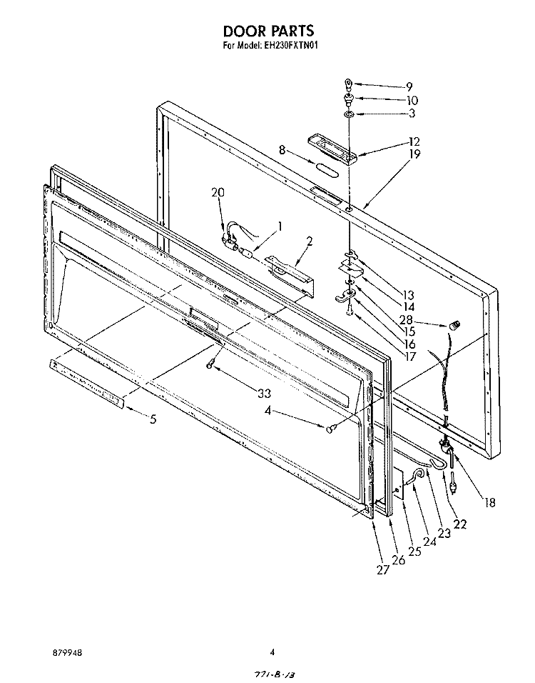 SECTION Diagram and Parts List for EH230FXTN01  Whirlpool Freezer
