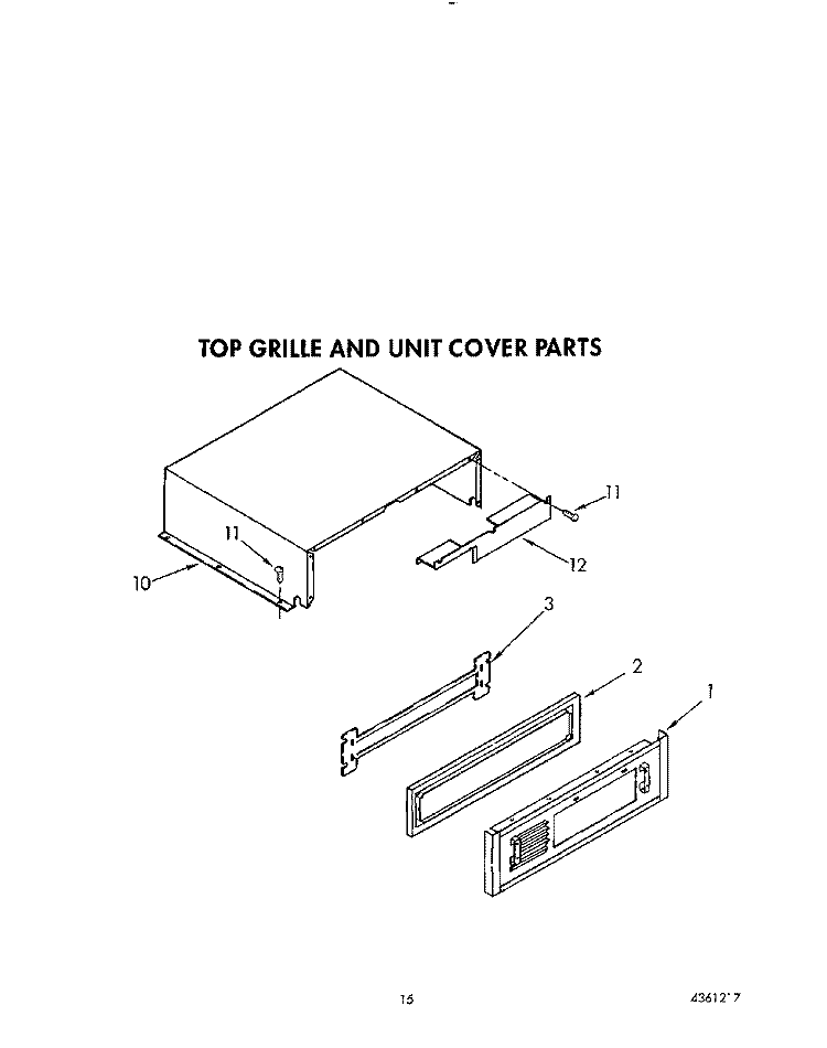 TOP GRILLE AND UNIT COVER Diagram and Parts List for KSSS42MWX01  KitchenAid Refrigerator