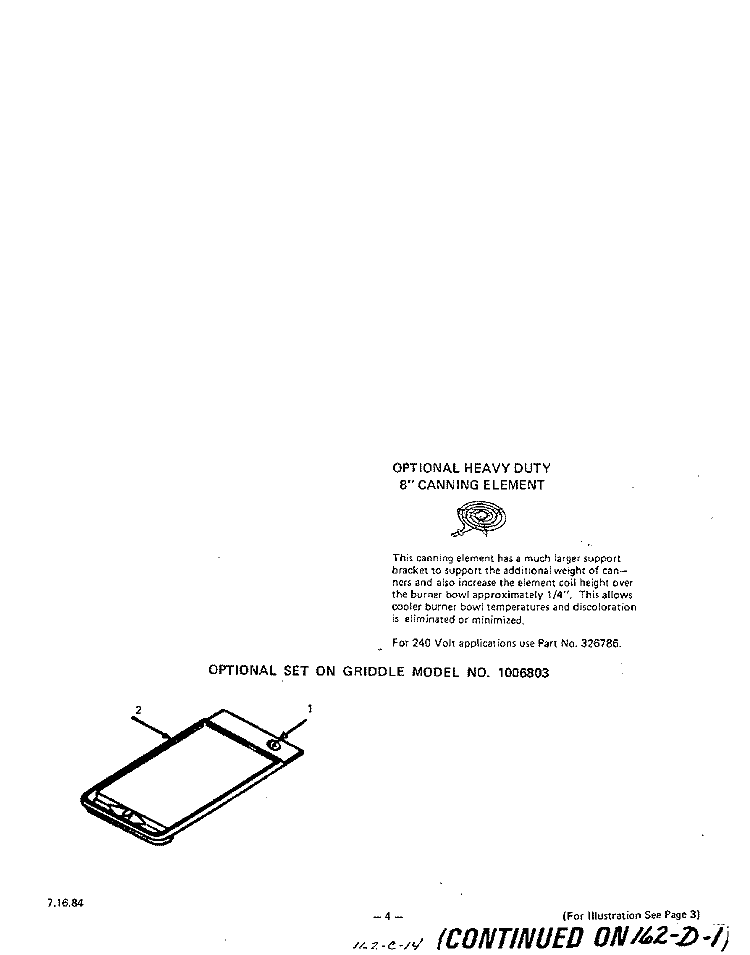 OPTIONAL EQUIPMENT Diagram and Parts List for 2275W0A  Roper Range