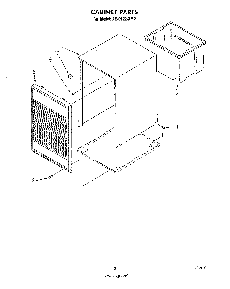 SECTION Diagram and Parts List for AD0122XM2  Whirlpool Dehumidifier