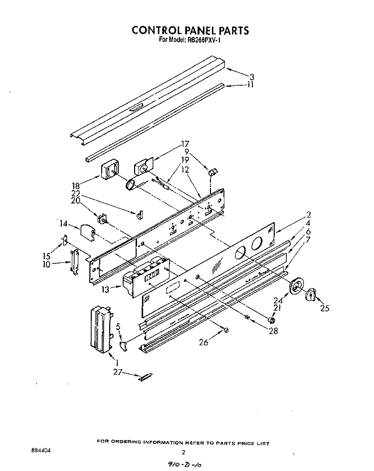 SECTION Diagram and Parts List for RB266PXV1  Whirlpool Wall Oven