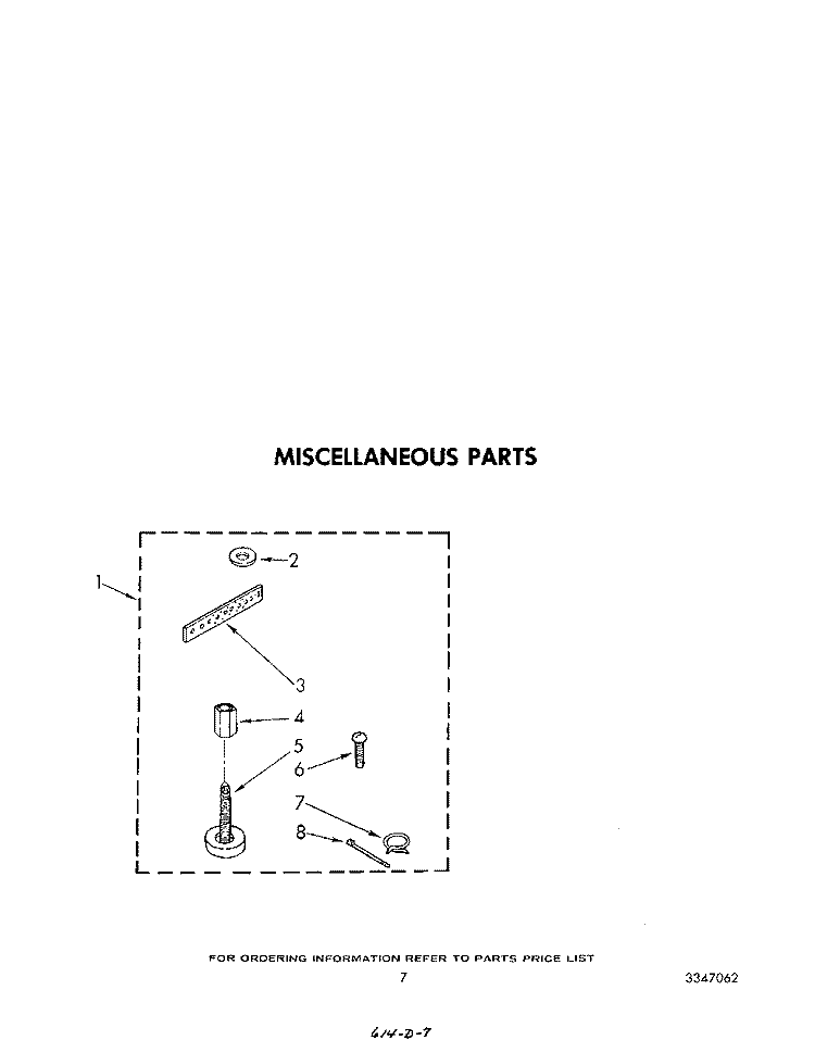 MISCELLANEOUS Diagram and Parts List for LA5400XPW5  Whirlpool Washer