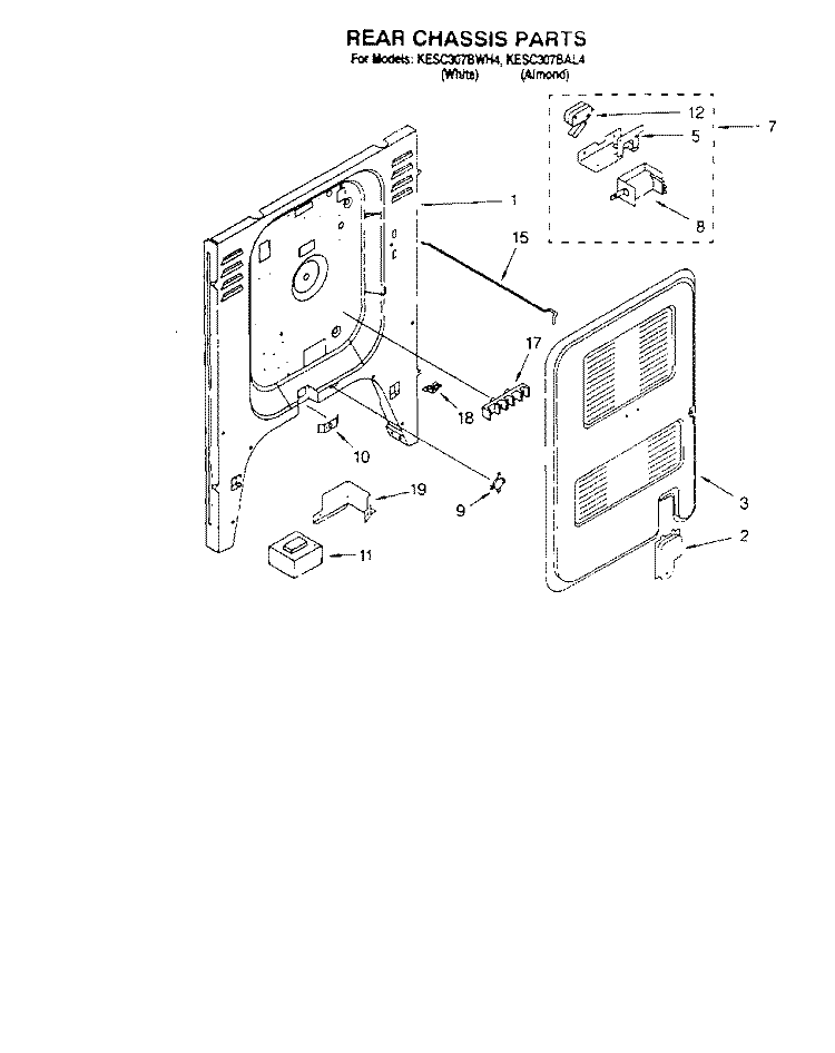 REAR CHASSIS, LIT/OPTIONAL Diagram and Parts List for KESC300BAL4  KitchenAid Range