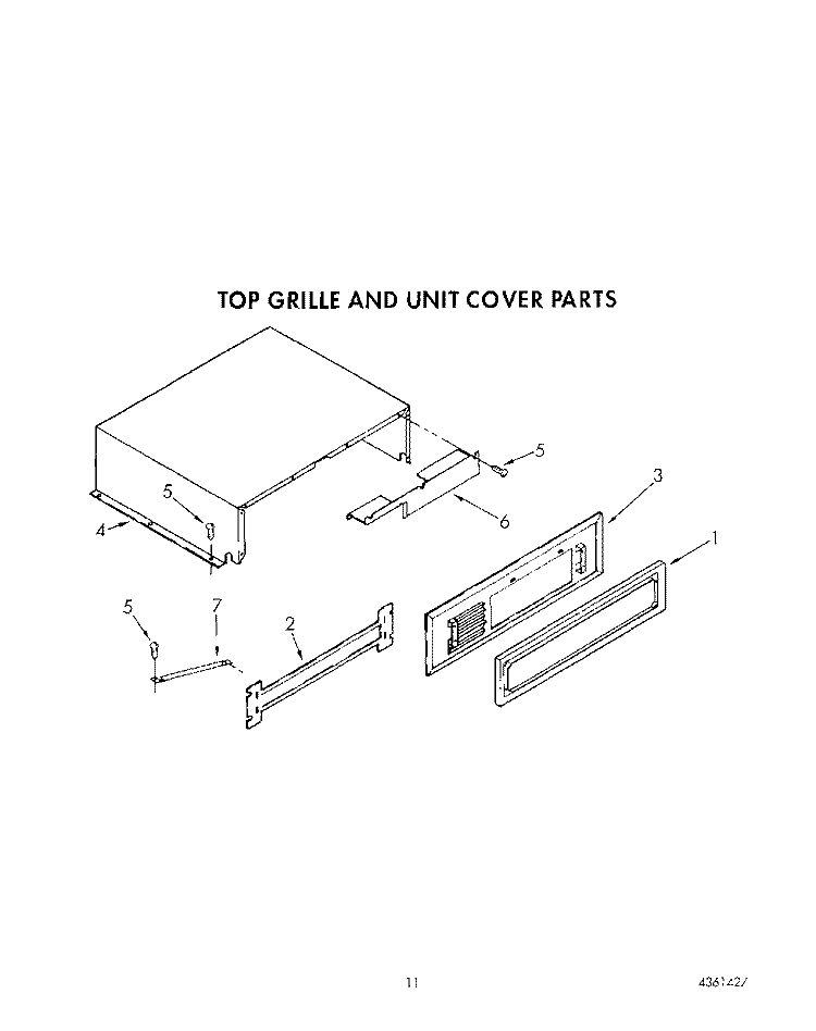 TOP GRILLE AND UNIT COVER Diagram and Parts List for KSSS36DAX01  KitchenAid Refrigerator