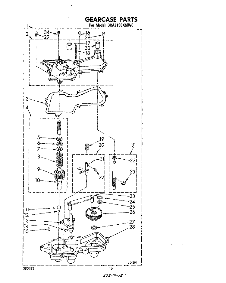 3CA2100XMWO Diagram and Parts List for 3CA2100XMW0  Whirlpool Washer