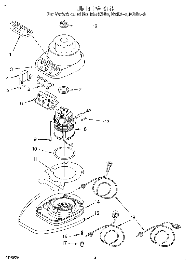 SECTION Diagram and Parts List for KSB5(DUP)  KitchenAid Blender