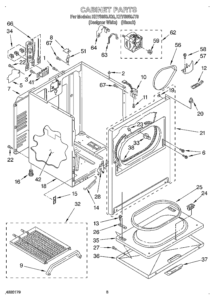 SECTION Diagram and Parts List for KEYS850JT0  KitchenAid Dryer
