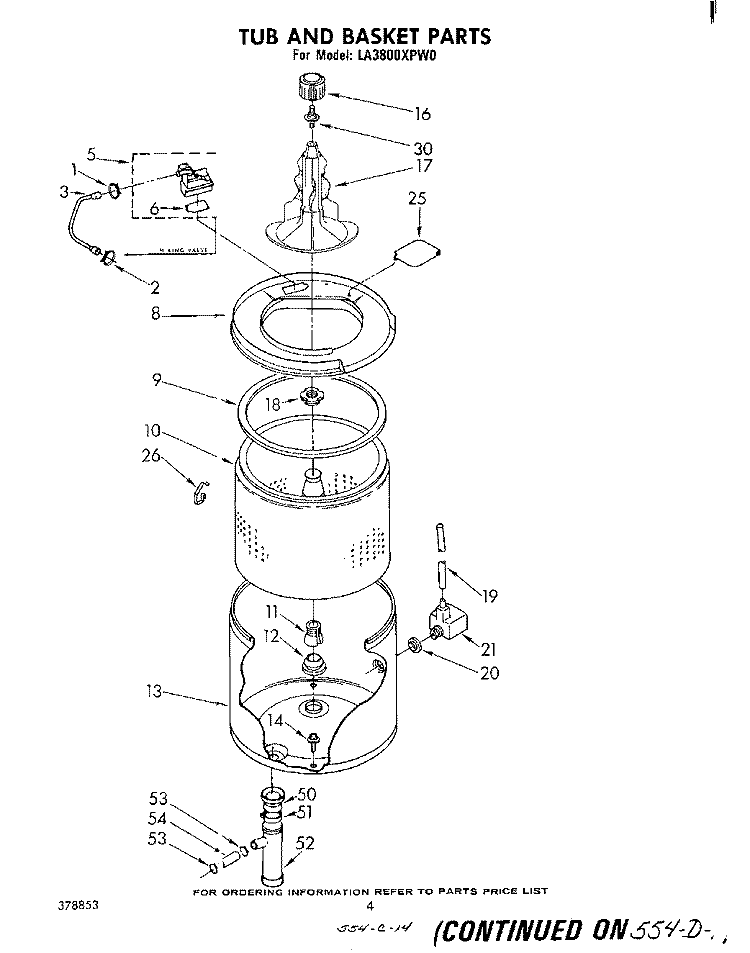 TUB AND BASKET Diagram and Parts List for LA3800XPW0  Whirlpool Washer