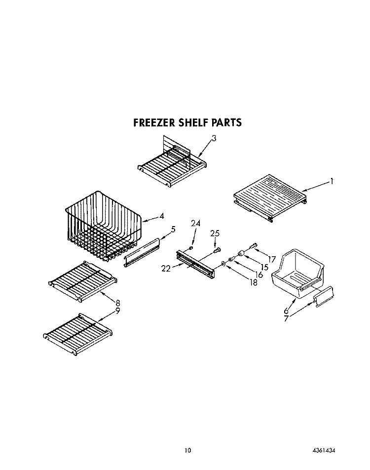 FREEZER SHELF Diagram and Parts List for KSSS42MAX01  KitchenAid Refrigerator