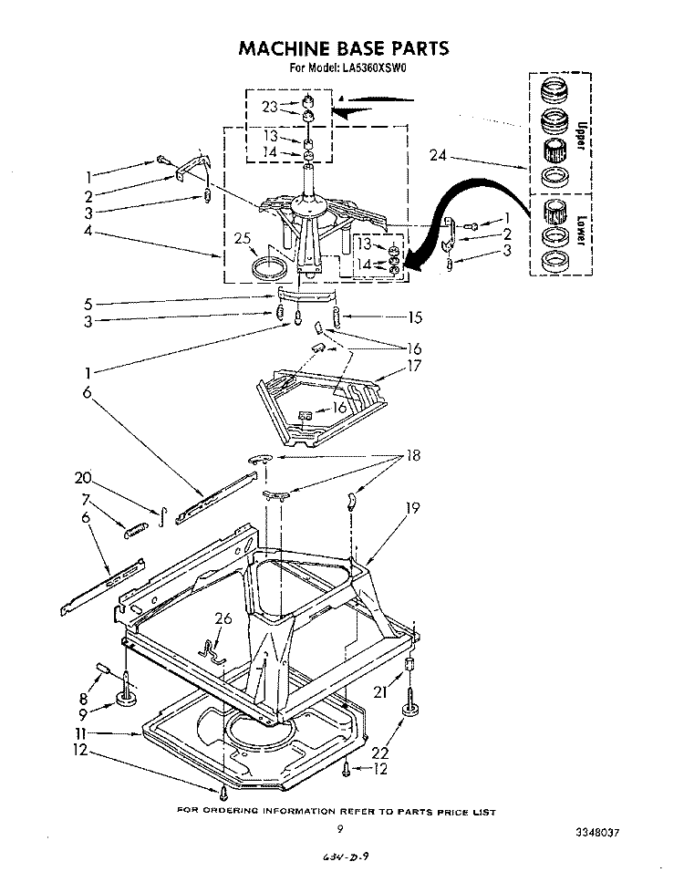 MACHINE BASE Diagram and Parts List for LA5360XSW0  Whirlpool Washer