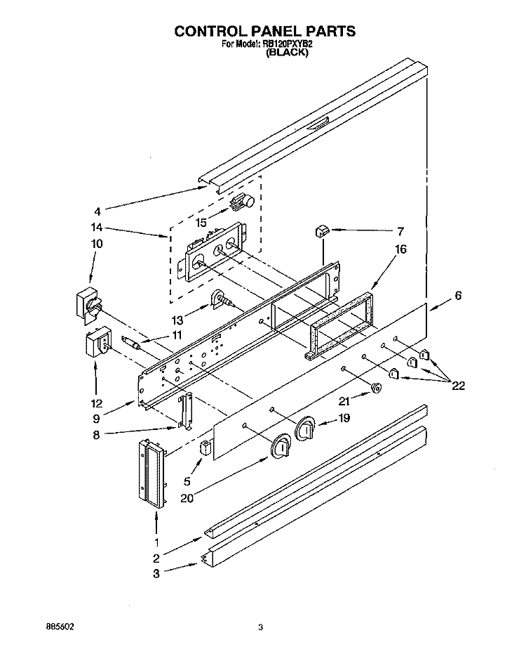 CONTROL, LITERATURE/OPTIONAL Diagram and Parts List for RB120PXYB2  Whirlpool Wall Oven