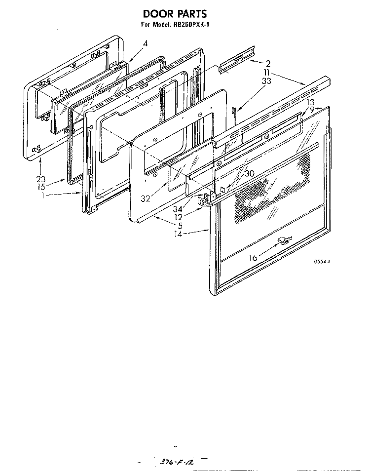 SECTION Diagram and Parts List for RB260PXK1  Whirlpool Wall Oven