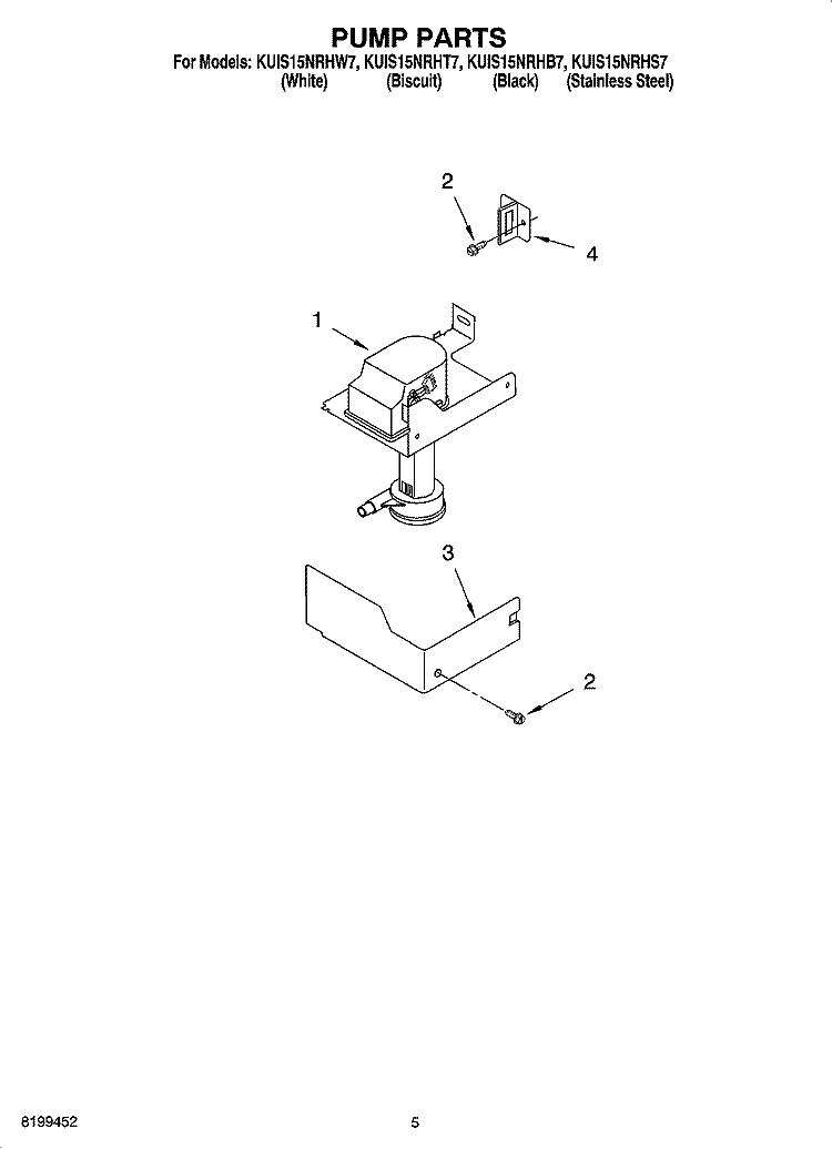 PUMP PARTS Diagram and Parts List for KUIS15NRHB7  KitchenAid Ice Maker