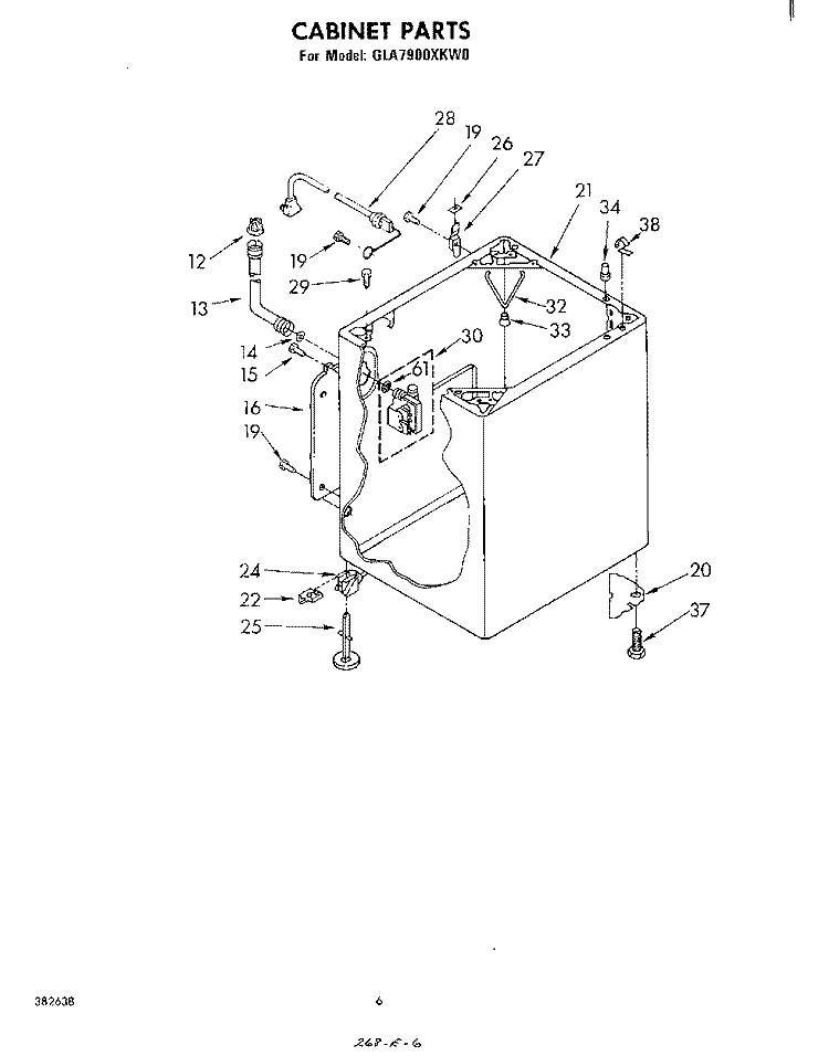 CABINET Diagram and Parts List for GLA7900XKW0  Whirlpool Washer