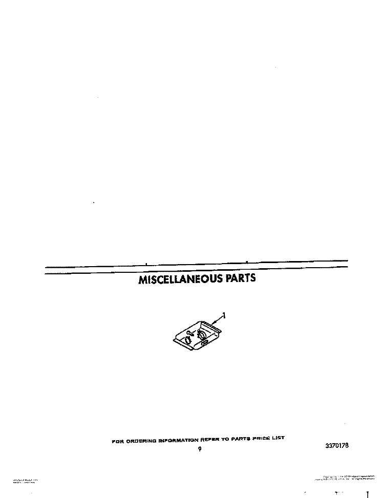MISCELLANEOUS Diagram and Parts List for DU8500XX1  Whirlpool Dishwasher