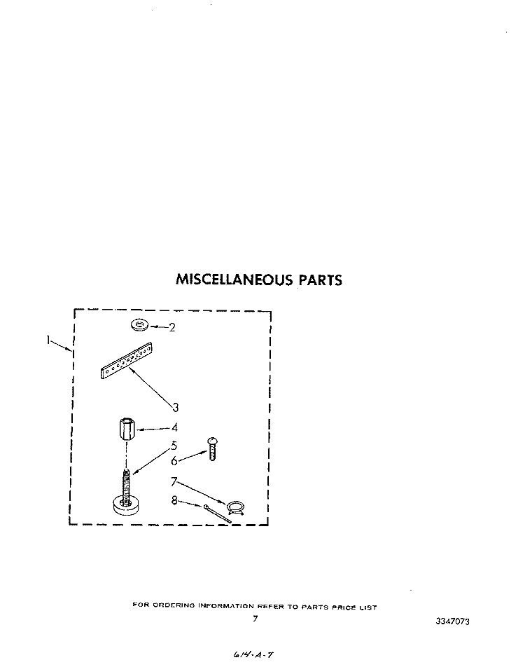 MISCELLANEOUS Diagram and Parts List for LA6500XPW6  Whirlpool Washer