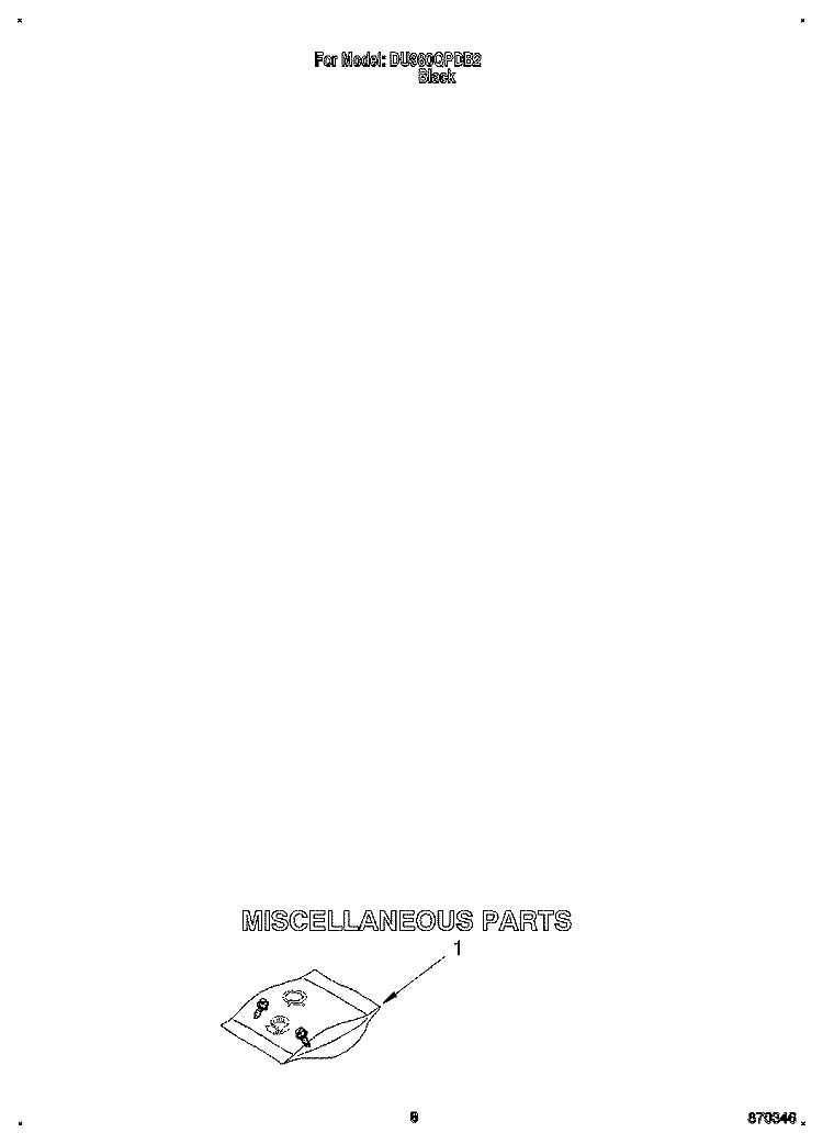 MISCELLANEOUS Diagram and Parts List for DU980QPDB2  Whirlpool Dishwasher