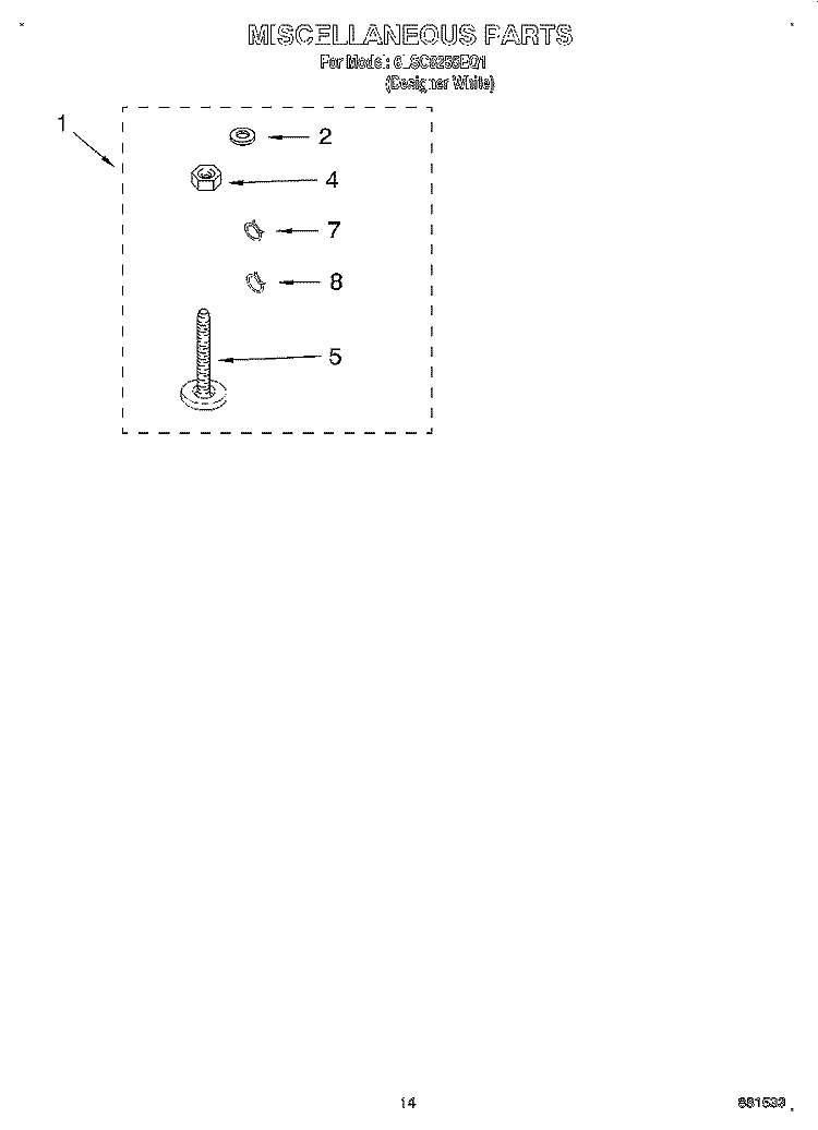 MISCELLANEOUS, LIT/OPTIONAL Diagram and Parts List for 6LSC8255EQ1  Whirlpool Washer