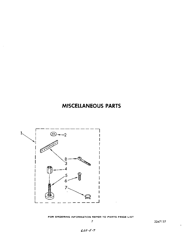 MISCELLANEOUS Diagram and Parts List for LA6100XSW1  Whirlpool Washer