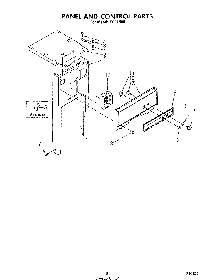 SECTION Diagram and Parts List for KCC1500  KitchenAid Trash Compactor