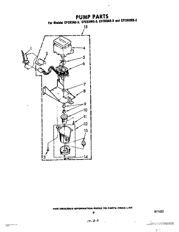 PUMP Diagram and Parts List for CFCS3WS3  Whirlpool Ice Maker