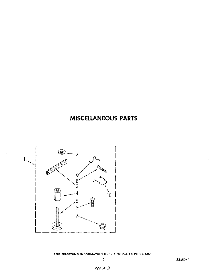 MISCELLANEOUS Diagram and Parts List for 9CA2781XSW1  Whirlpool Washer