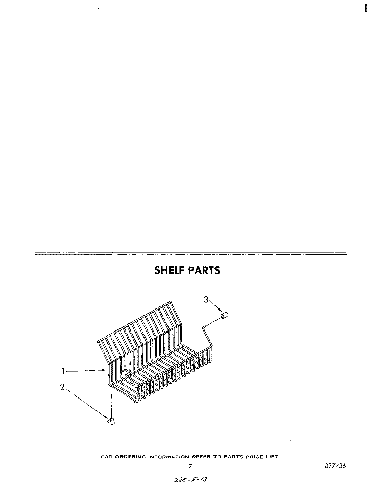 SHELF Diagram and Parts List for EV130FXKW1  Whirlpool Freezer